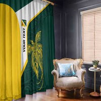 Personalised PNG Jiwaka Province Window Curtain Bird of Paradise Tattoo Flag Motif LT9 - Polynesian Pride