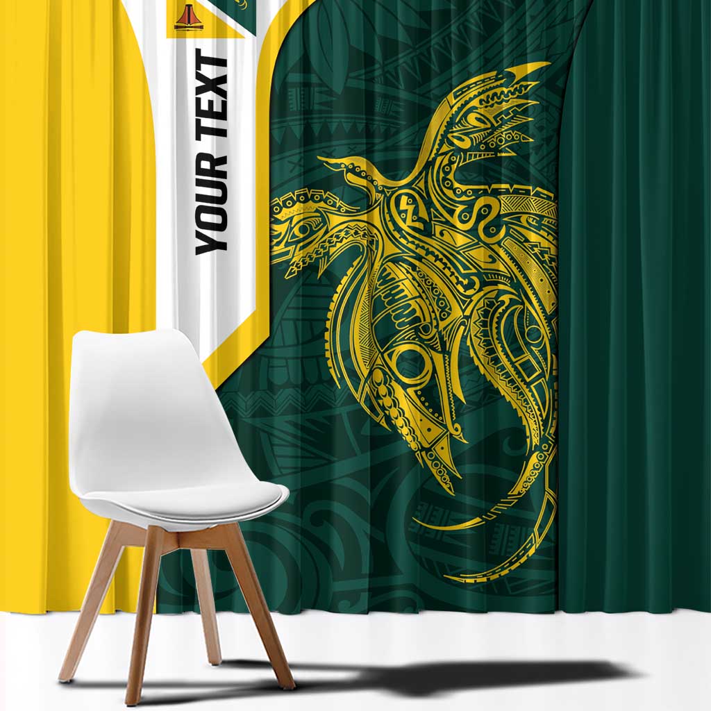Personalised PNG Jiwaka Province Window Curtain Bird of Paradise Tattoo Flag Motif LT9 - Polynesian Pride