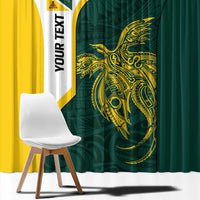 Personalised PNG Jiwaka Province Window Curtain Bird of Paradise Tattoo Flag Motif LT9 - Polynesian Pride