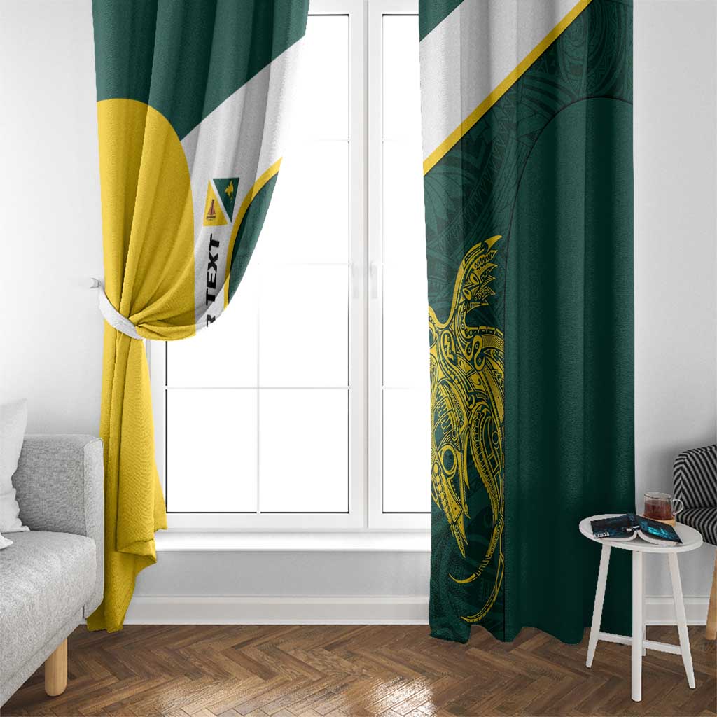 Personalised PNG Jiwaka Province Window Curtain Bird of Paradise Tattoo Flag Motif LT9 - Polynesian Pride