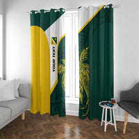 Personalised PNG Jiwaka Province Window Curtain Bird of Paradise Tattoo Flag Motif LT9 With Grommets Green - Polynesian Pride