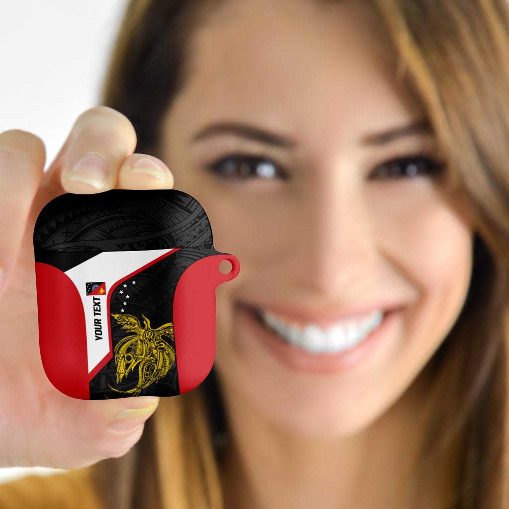 Personalised PNG Sandaun Province AirPods Case Bird of Paradise Tattoo Flag Motif LT9 Red - Polynesian Pride
