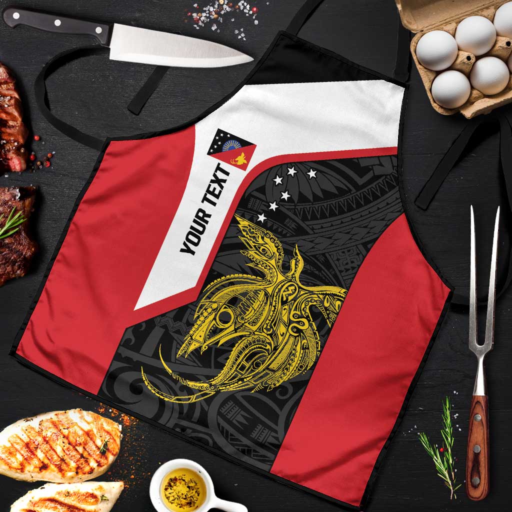 Personalised PNG Sandaun Province Apron Bird of Paradise Tattoo Flag Motif LT9 Red - Polynesian Pride
