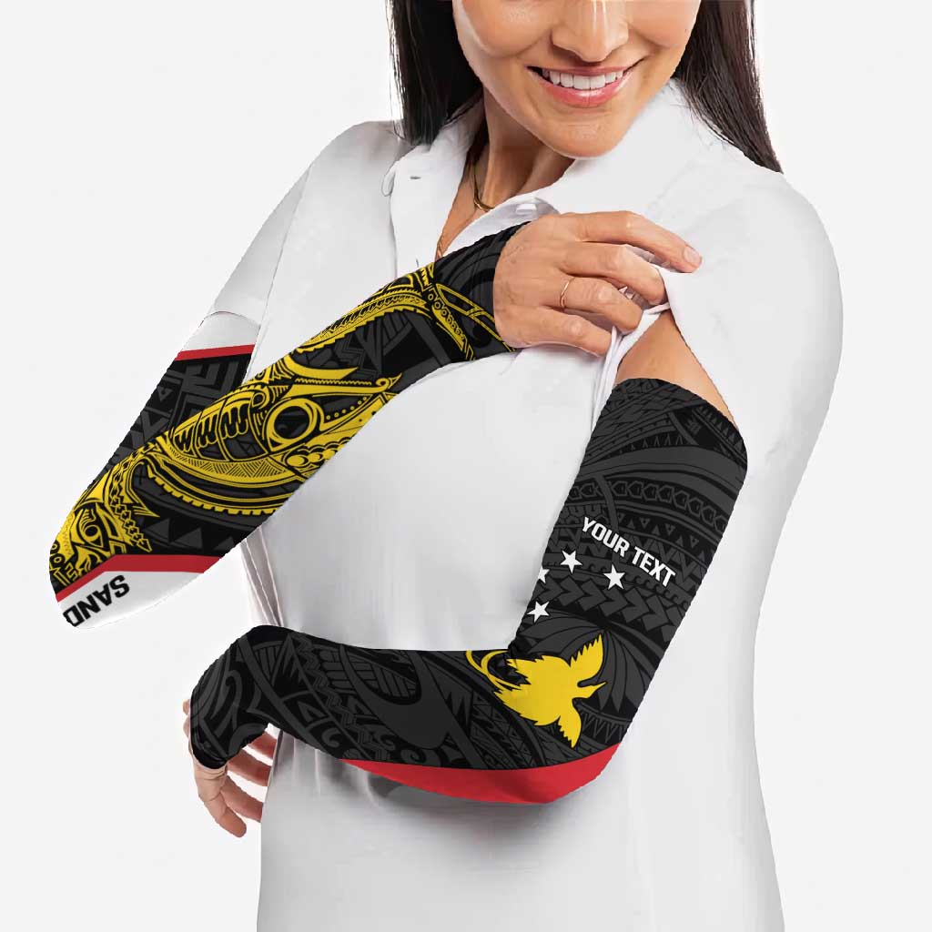 Personalised PNG Sandaun Province Arm Sleeves Bird of Paradise Tattoo Flag Motif LT9 - Polynesian Pride