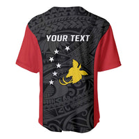 Personalised PNG Sandaun Province Baseball Jersey Bird of Paradise Tattoo Flag Motif LT9 - Polynesian Pride