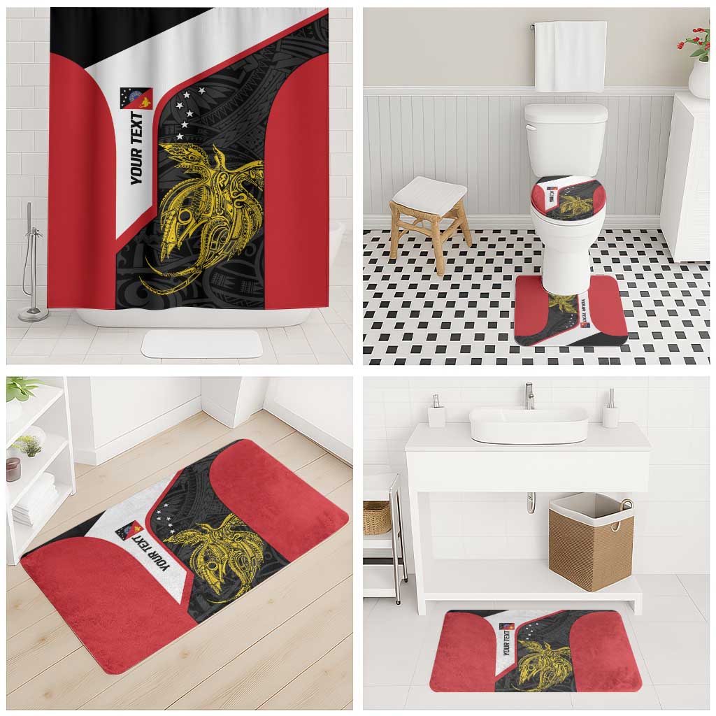 Personalised PNG Sandaun Province Bathroom Set Bird of Paradise Tattoo Flag Motif LT9 - Polynesian Pride