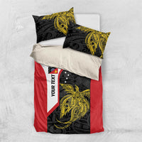 Personalised PNG Sandaun Province Bedding Set Bird of Paradise Tattoo Flag Motif LT9 US Twin 172cm x 218cm Red - Polynesian Pride
