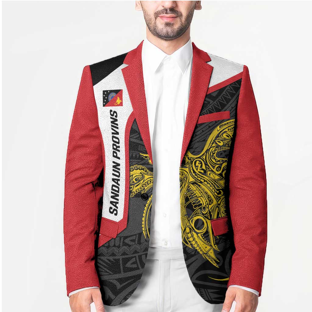 Personalised PNG Sandaun Province Blazer Bird of Paradise Tattoo Flag Motif LT9 - Polynesian Pride