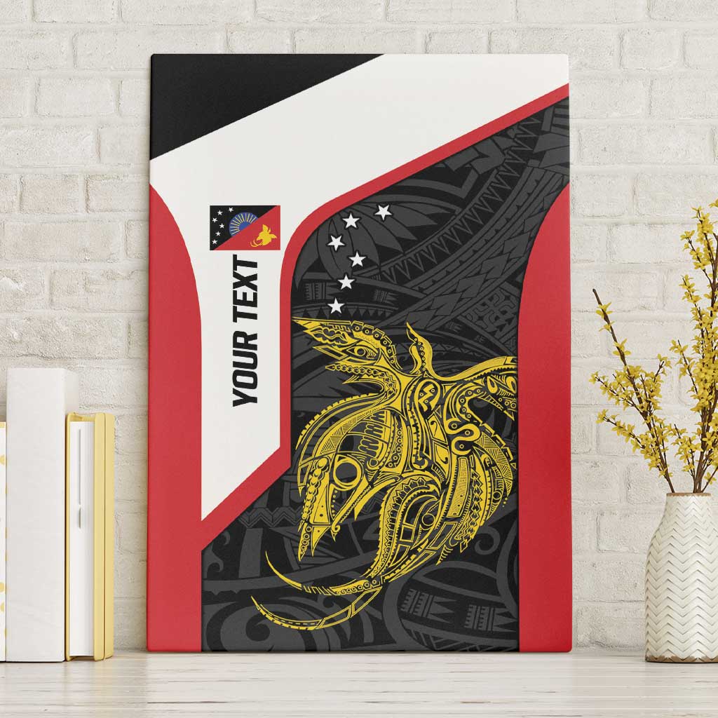 Personalised PNG Sandaun Province Canvas Wall Art Bird of Paradise Tattoo Flag Motif LT9 Without Frame Red - Polynesian Pride