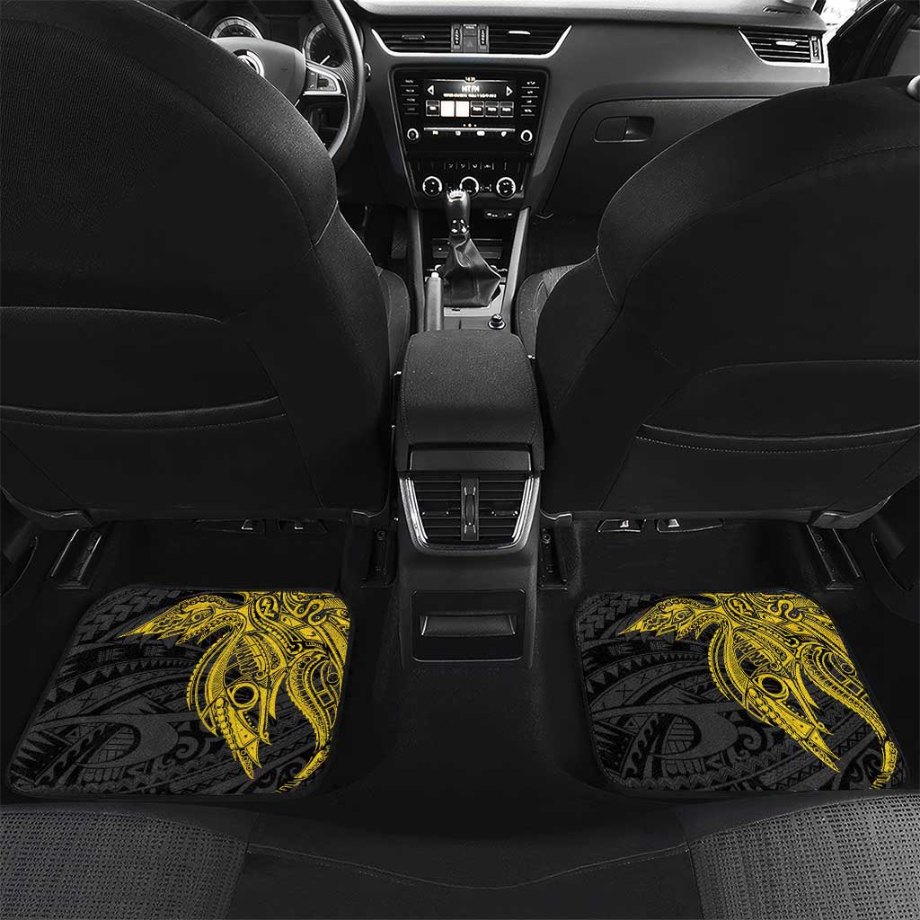 Personalised PNG Sandaun Province Car Mats Bird of Paradise Tattoo Flag Motif LT9 Set 2pcs - Back Red - Polynesian Pride
