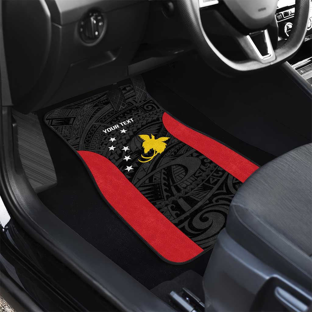 Personalised PNG Sandaun Province Car Mats Bird of Paradise Tattoo Flag Motif LT9 - Polynesian Pride
