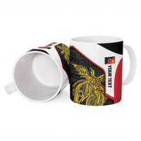 Personalised PNG Sandaun Province Ceramic Mug Bird of Paradise Tattoo Flag Motif LT9 - Polynesian Pride