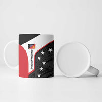 Personalised PNG Sandaun Province Ceramic Mug Bird of Paradise Tattoo Flag Motif LT9 - Polynesian Pride