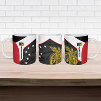 Personalised PNG Sandaun Province Ceramic Mug Bird of Paradise Tattoo Flag Motif LT9 - Polynesian Pride