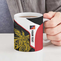 Personalised PNG Sandaun Province Ceramic Mug Bird of Paradise Tattoo Flag Motif LT9 - Polynesian Pride