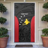 Personalised PNG Sandaun Province Door Cover Bird of Paradise Tattoo Flag Motif LT9 Red - Polynesian Pride