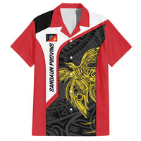 Personalised PNG Sandaun Province Family Matching Puletasi and Hawaiian Shirt Bird of Paradise Tattoo Flag Motif LT9 Dad's Shirt - Short Sleeve Red - Polynesian Pride
