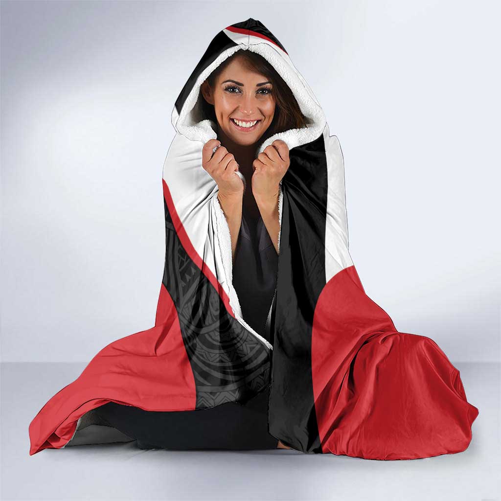 Personalised PNG Sandaun Province Hooded Blanket Bird of Paradise Tattoo Flag Motif LT9 - Polynesian Pride