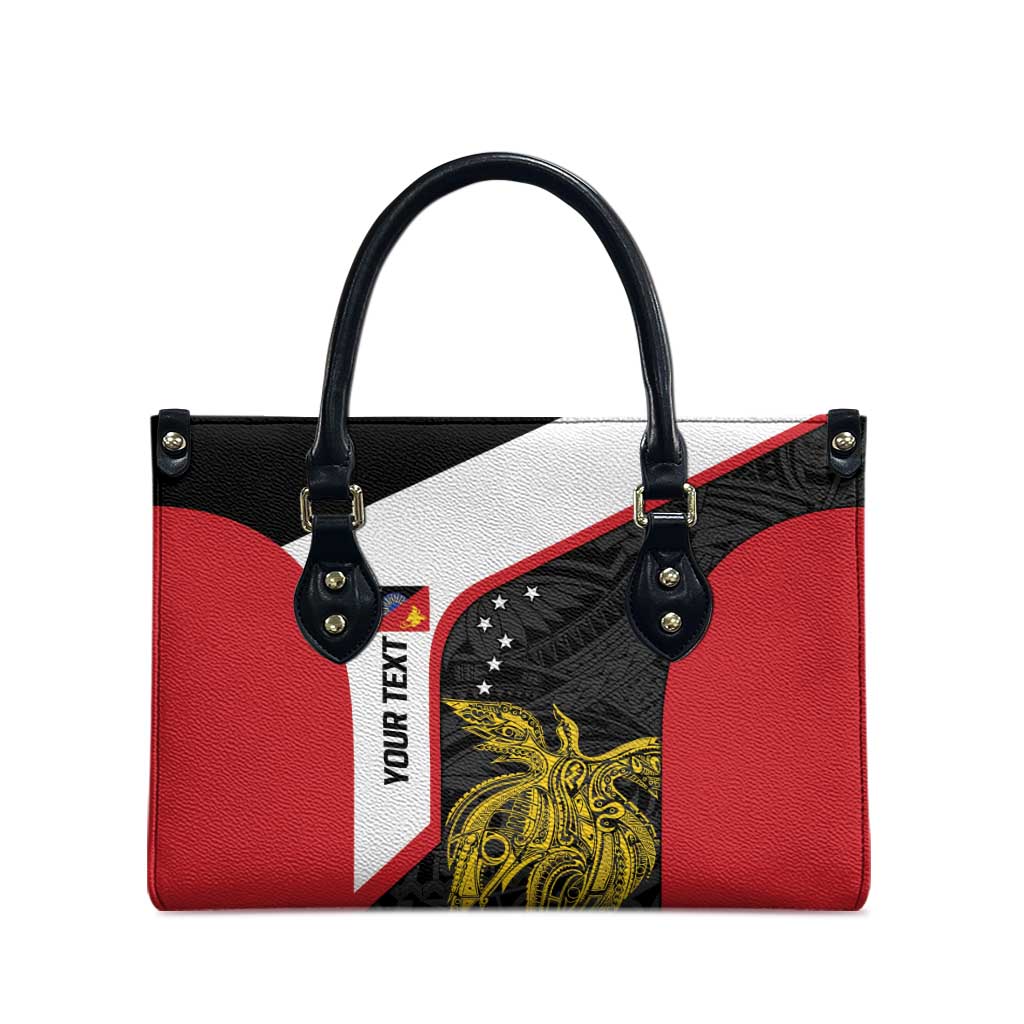 Personalised PNG Sandaun Province Leather Bag Bird of Paradise Tattoo Flag Motif LT9 - Polynesian Pride