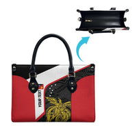 Personalised PNG Sandaun Province Leather Bag Bird of Paradise Tattoo Flag Motif LT9 - Polynesian Pride