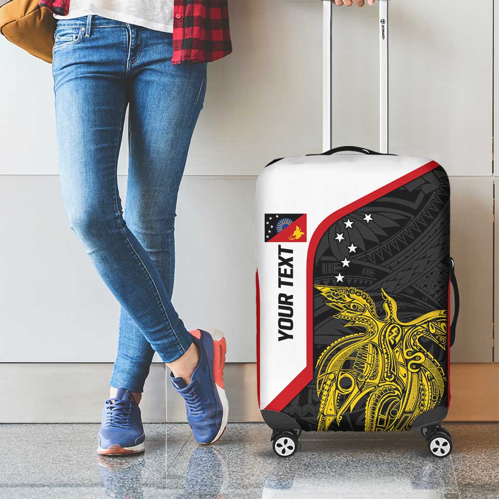 Personalised PNG Sandaun Province Luggage Cover Bird of Paradise Tattoo Flag Motif LT9 - Polynesian Pride