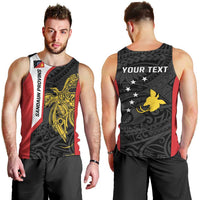 Personalised PNG Sandaun Province Men Tank Top Bird of Paradise Tattoo Flag Motif LT9 - Polynesian Pride