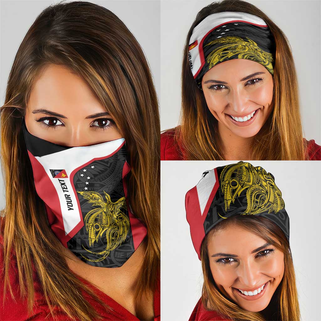 Personalised PNG Sandaun Province Neck Gaiter Bird of Paradise Tattoo Flag Motif LT9 - Polynesian Pride