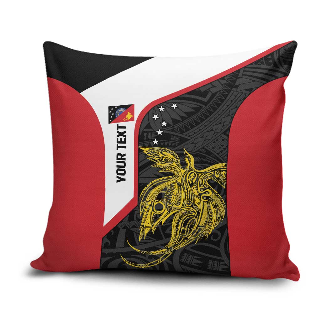 Personalised PNG Sandaun Province Pillow Cover Bird of Paradise Tattoo Flag Motif LT9 Red - Polynesian Pride
