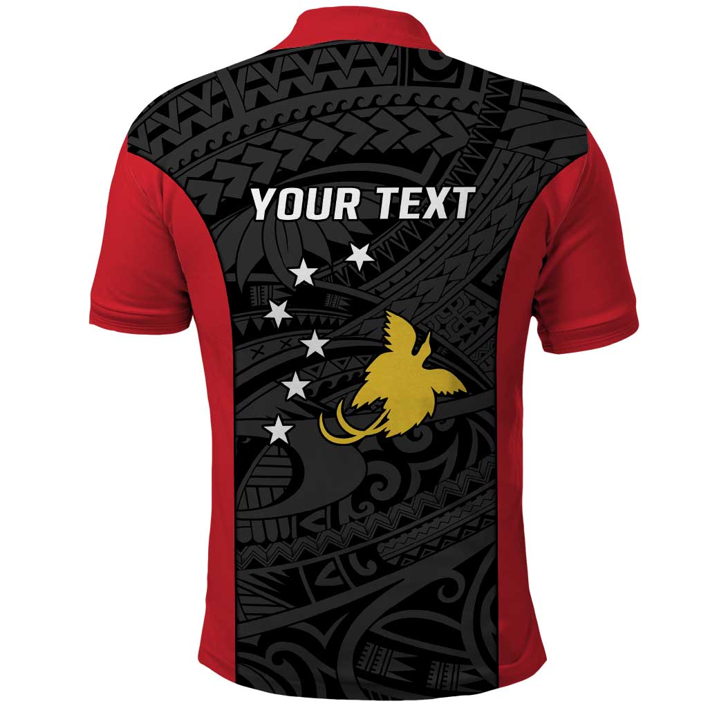 Personalised PNG Sandaun Province Polo Shirt Bird of Paradise Tattoo Flag Motif LT9 - Polynesian Pride