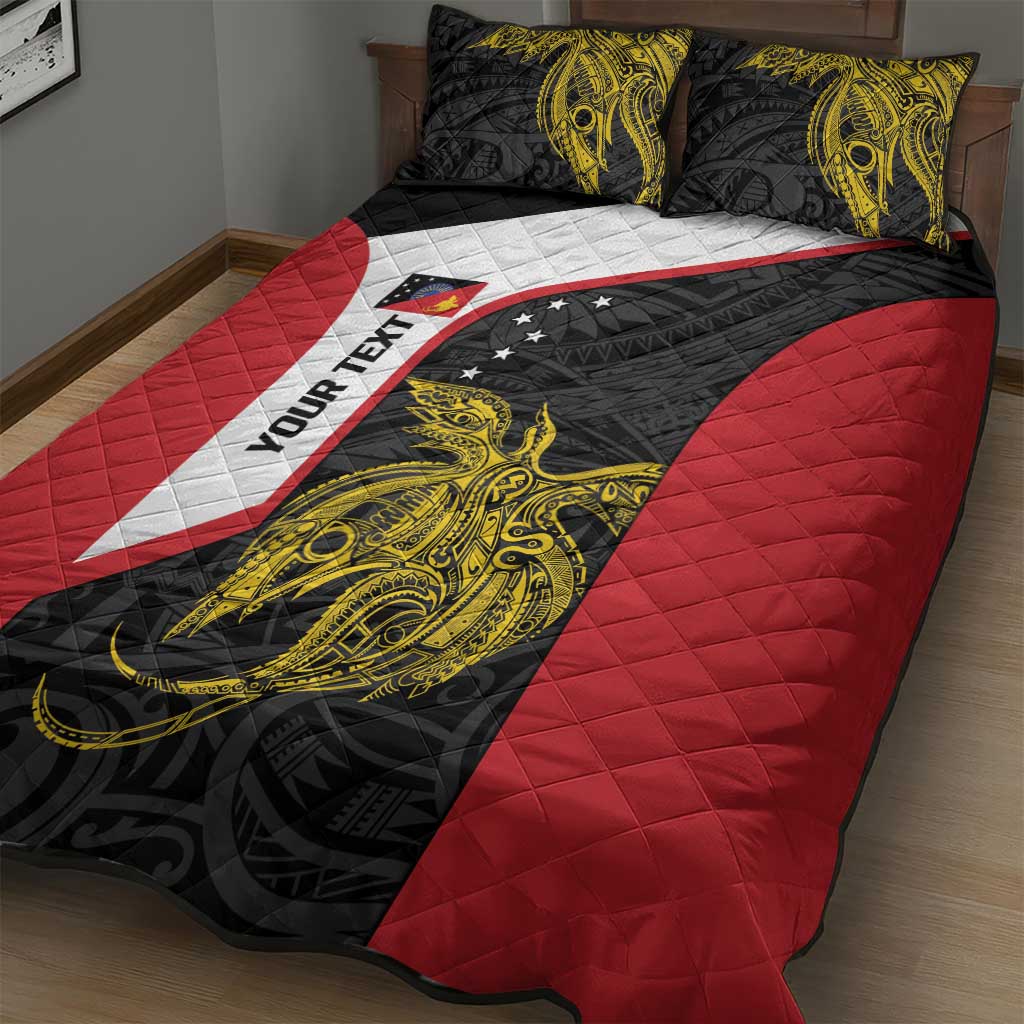 Personalised PNG Sandaun Province Quilt Bed Set Bird of Paradise Tattoo Flag Motif LT9 - Polynesian Pride