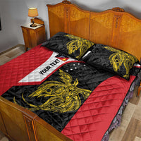 Personalised PNG Sandaun Province Quilt Bed Set Bird of Paradise Tattoo Flag Motif LT9 - Polynesian Pride
