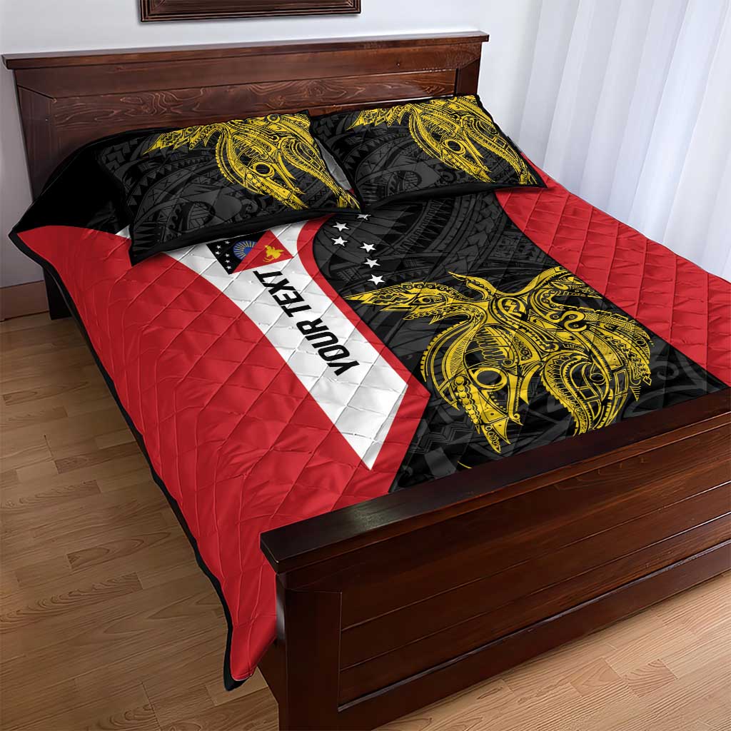 Personalised PNG Sandaun Province Quilt Bed Set Bird of Paradise Tattoo Flag Motif LT9 - Polynesian Pride