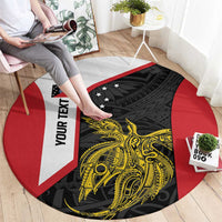 Personalised PNG Sandaun Province Round Carpet Bird of Paradise Tattoo Flag Motif LT9 - Polynesian Pride