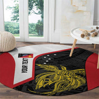 Personalised PNG Sandaun Province Round Carpet Bird of Paradise Tattoo Flag Motif LT9 - Polynesian Pride