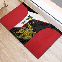 Personalised PNG Sandaun Province Rubber Doormat Bird of Paradise Tattoo Flag Motif LT9 - Polynesian Pride