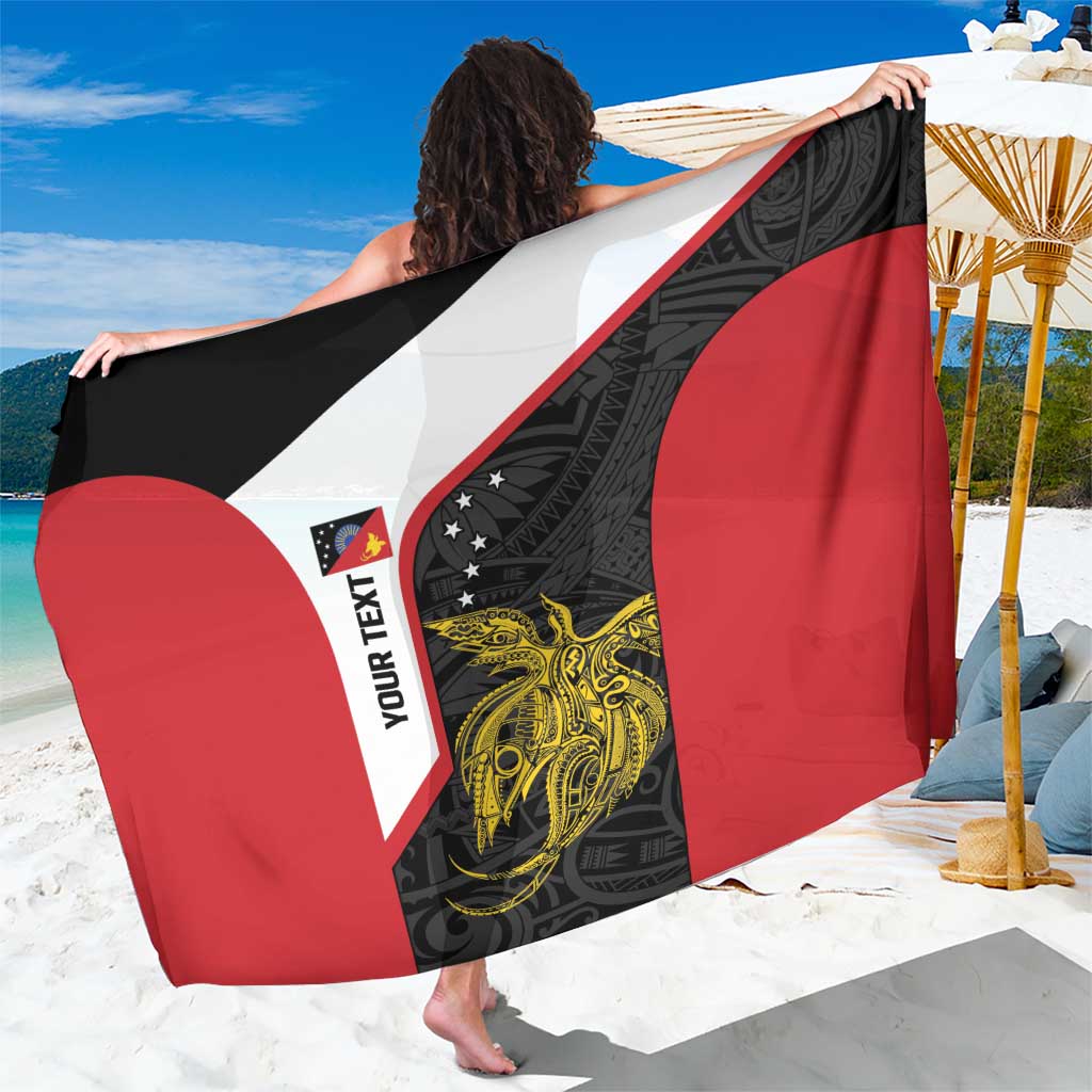 Personalised PNG Sandaun Province Sarong Bird of Paradise Tattoo Flag Motif LT9 One Size 44 x 66 inches Red - Polynesian Pride