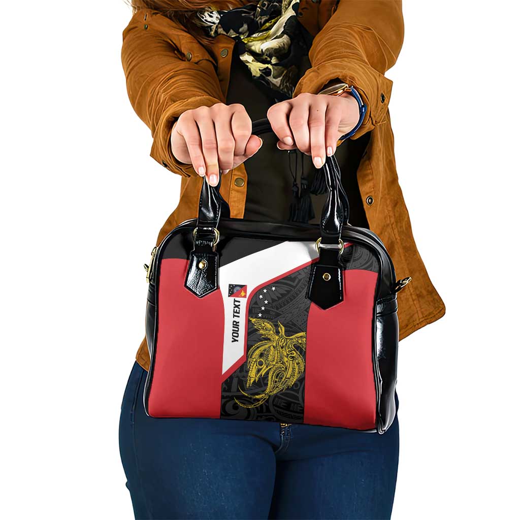 Personalised PNG Sandaun Province Shoulder Handbag Bird of Paradise Tattoo Flag Motif LT9 One Size Red - Polynesian Pride