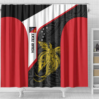 Personalised PNG Sandaun Province Shower Curtain Bird of Paradise Tattoo Flag Motif LT9 - Polynesian Pride