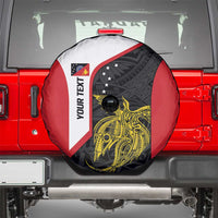 Personalised PNG Sandaun Province Spare Tire Cover Bird of Paradise Tattoo Flag Motif LT9 - Polynesian Pride