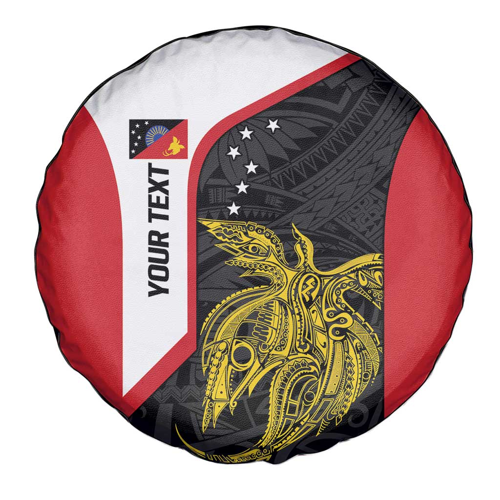 Personalised PNG Sandaun Province Spare Tire Cover Bird of Paradise Tattoo Flag Motif LT9 - Polynesian Pride