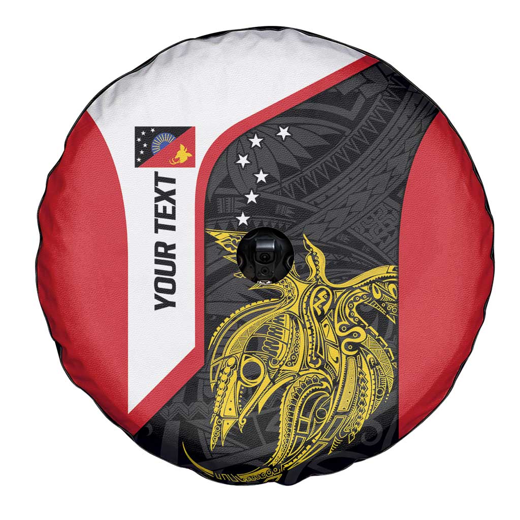 Personalised PNG Sandaun Province Spare Tire Cover Bird of Paradise Tattoo Flag Motif LT9 - Polynesian Pride