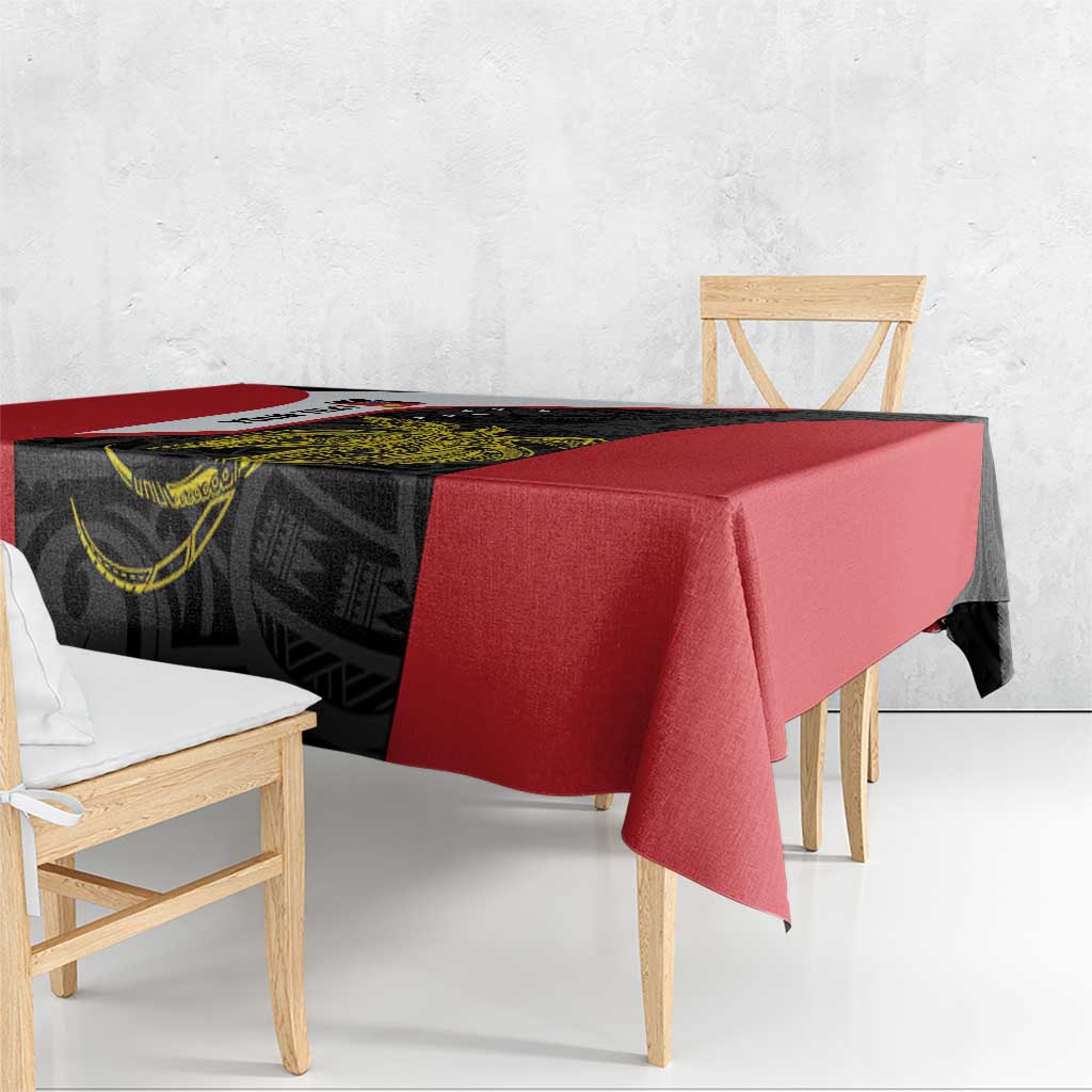 Personalised PNG Sandaun Province Tablecloth Bird of Paradise Tattoo Flag Motif LT9 - Polynesian Pride