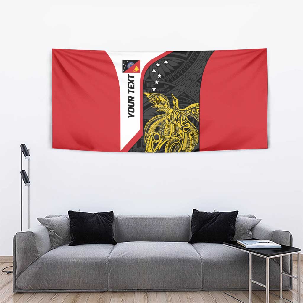 Personalised PNG Sandaun Province Tapestry Bird of Paradise Tattoo Flag Motif LT9 - Polynesian Pride