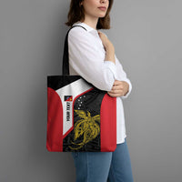 Personalised PNG Sandaun Province Tote Bag Bird of Paradise Tattoo Flag Motif LT9 - Polynesian Pride