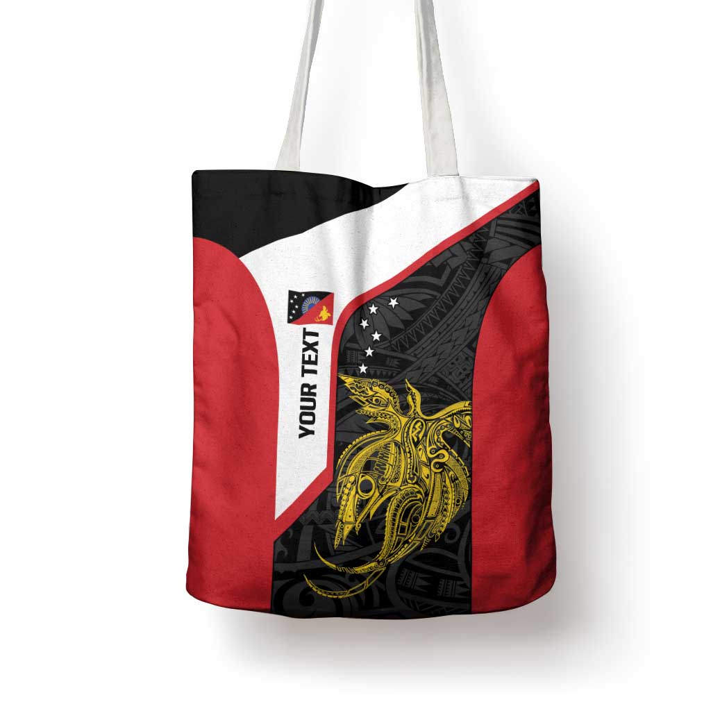 Personalised PNG Sandaun Province Tote Bag Bird of Paradise Tattoo Flag Motif LT9 - Polynesian Pride