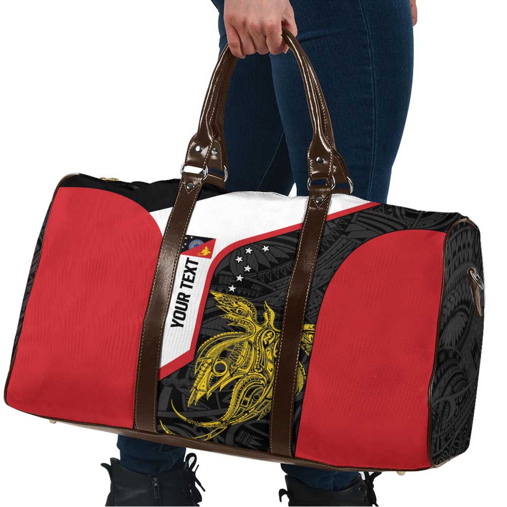 Personalised PNG Sandaun Province Travel Bag Bird of Paradise Tattoo Flag Motif LT9 - Polynesian Pride