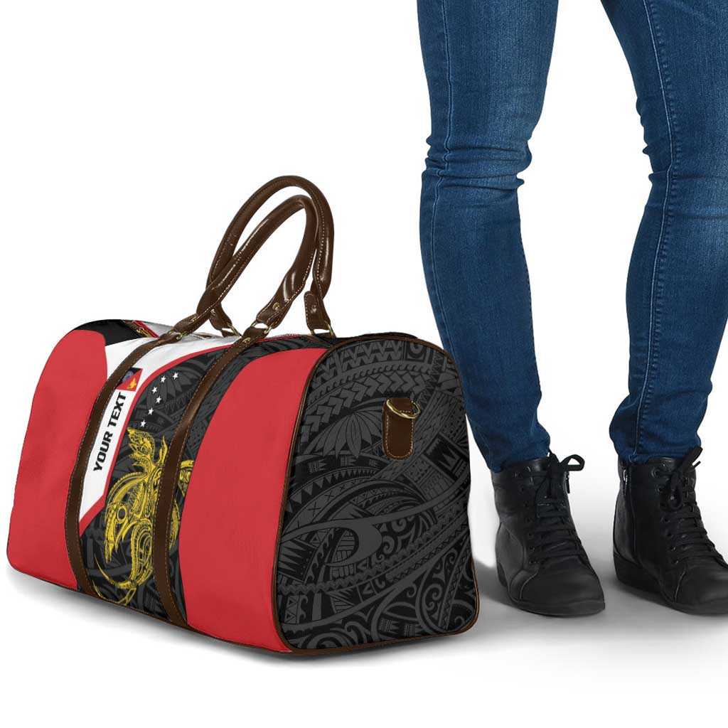 Personalised PNG Sandaun Province Travel Bag Bird of Paradise Tattoo Flag Motif LT9 - Polynesian Pride