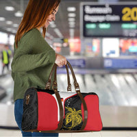 Personalised PNG Sandaun Province Travel Bag Bird of Paradise Tattoo Flag Motif LT9 - Polynesian Pride