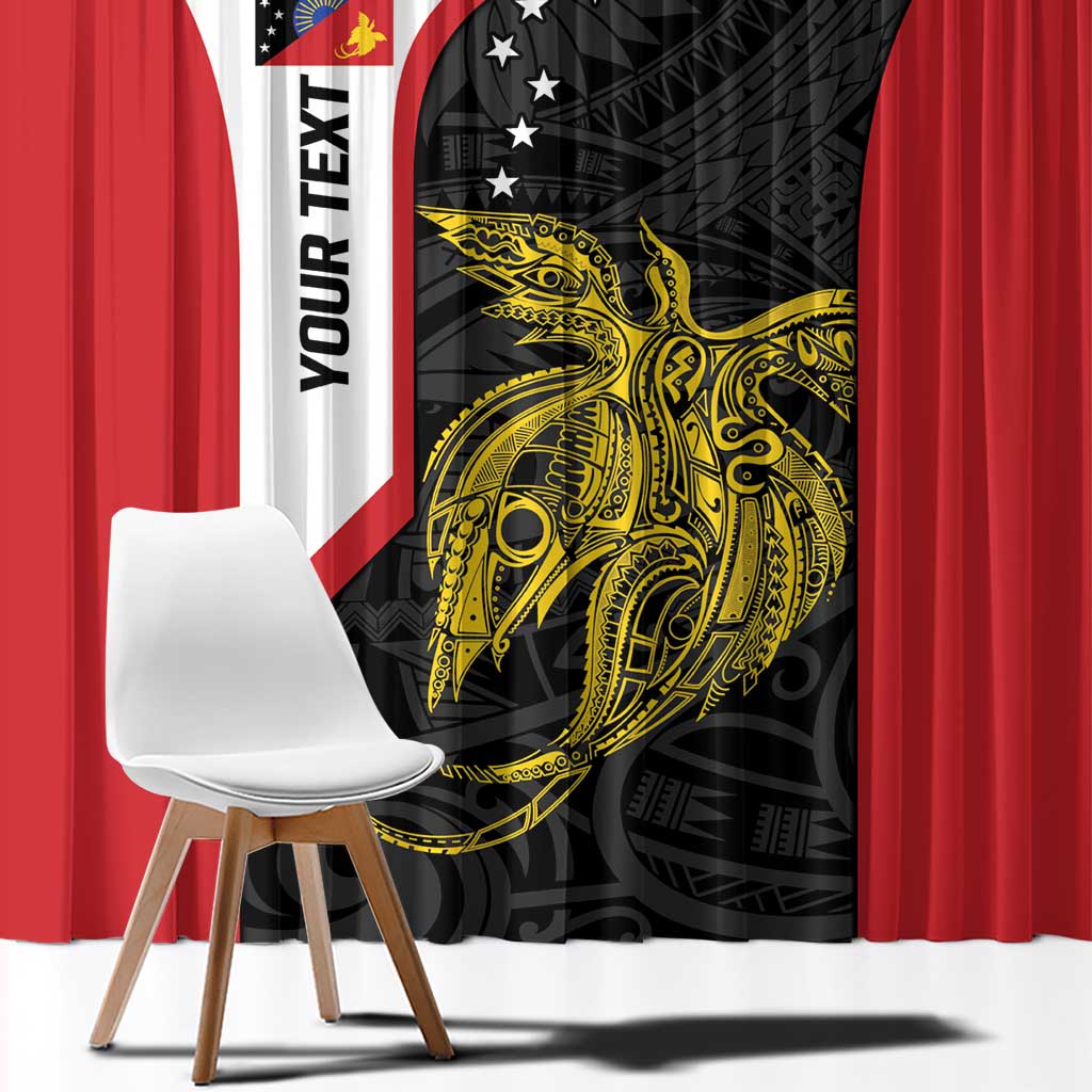 Personalised PNG Sandaun Province Window Curtain Bird of Paradise Tattoo Flag Motif LT9 - Polynesian Pride