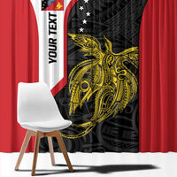 Personalised PNG Sandaun Province Window Curtain Bird of Paradise Tattoo Flag Motif LT9 - Polynesian Pride